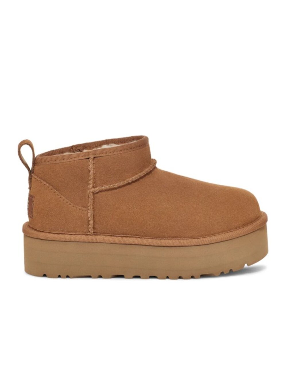 UGG Kids Chestnut Suede Shearling Slip-On Boots